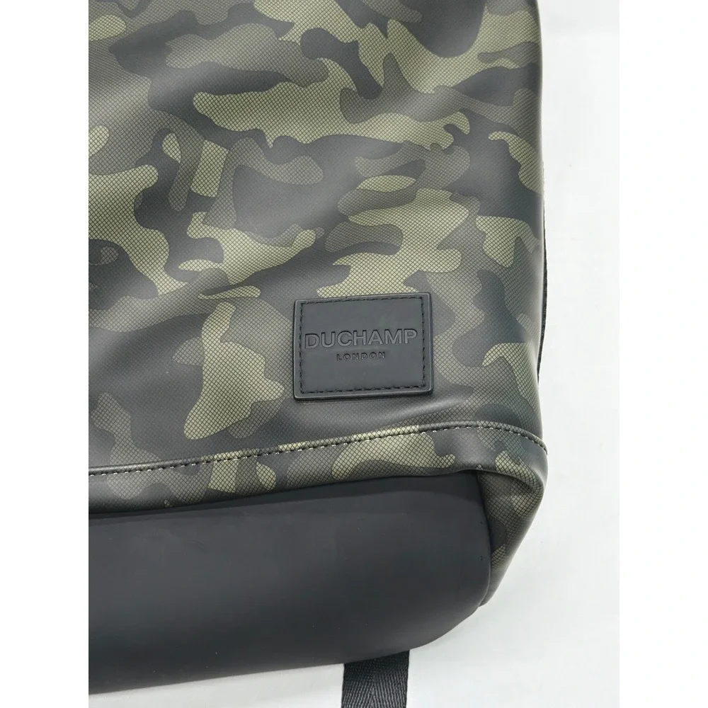 Duchamp London Olive Camouflage Foldover Backpack USB Port Laptop Sleeve 16632